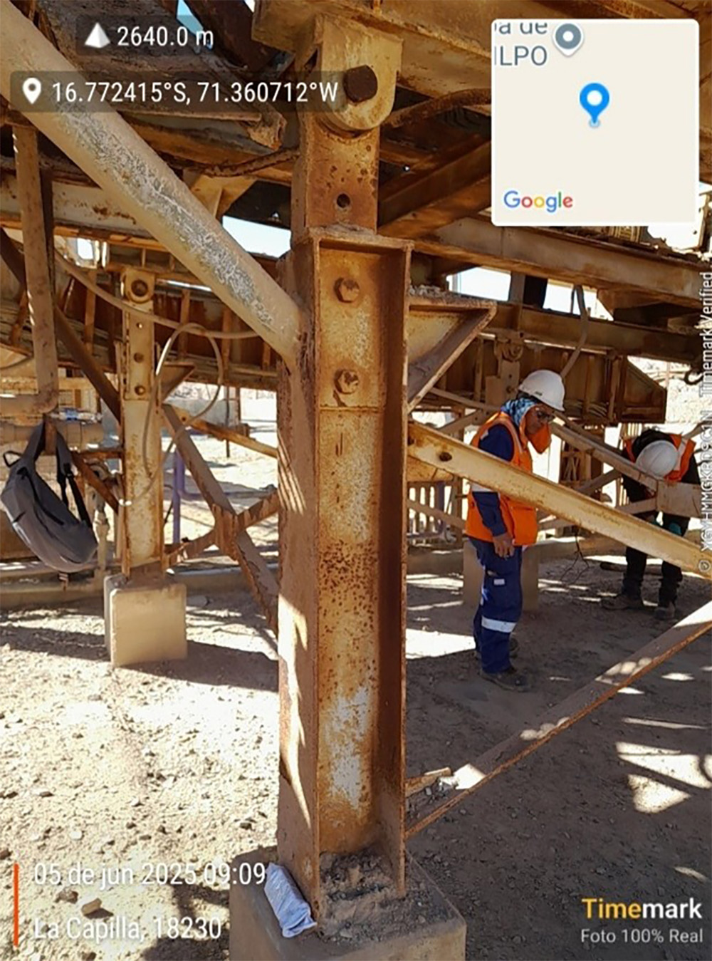 Evaluación Estructural y Ensayos en Acero – Planta de Procesos, Unidad Minera Chapi