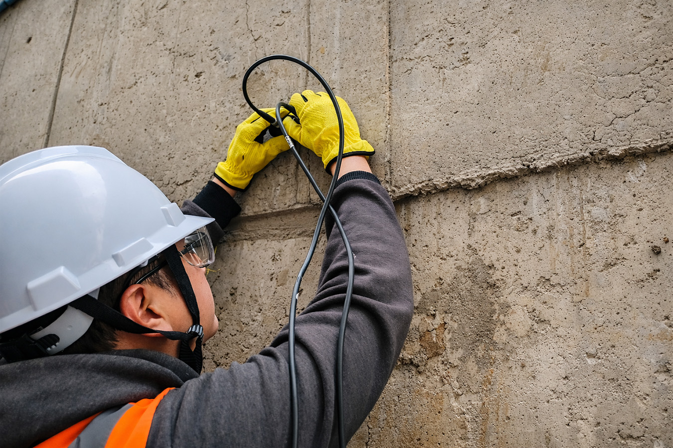 Profundidad y espesor de fisuras y grietas en concreto